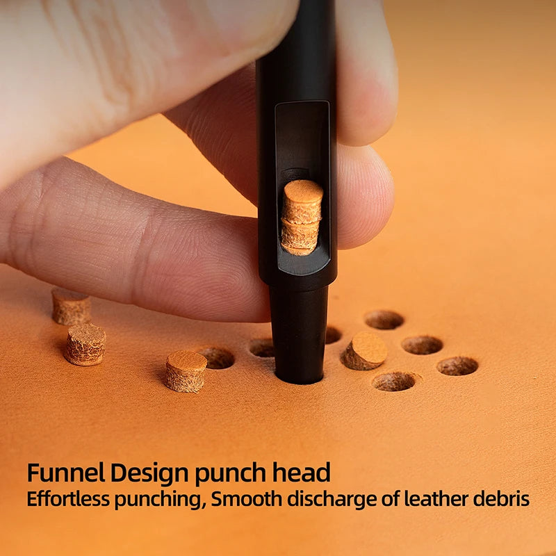 Leather Round Hole Punch Tool Set With Titanium Plating