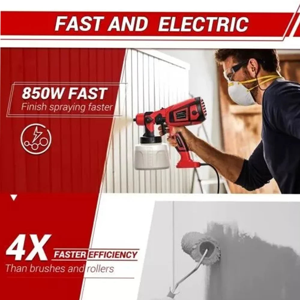 Electric Paint Sprayer 850W High Power Copper Nozzle DIY