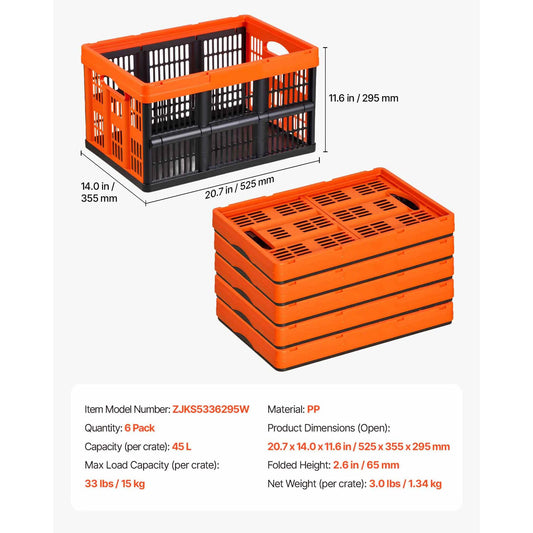 SucceBuy Collapsible Storage Baskets With Handles Stackable