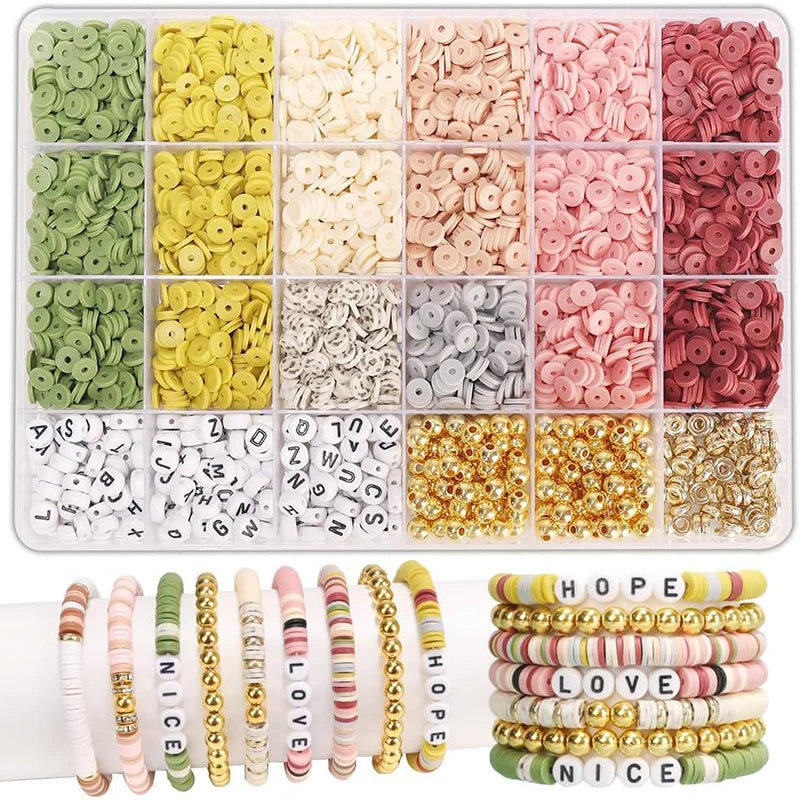 QIAO DIY Jewelry Clay Beads Bracelet Kit Alphabet Letters