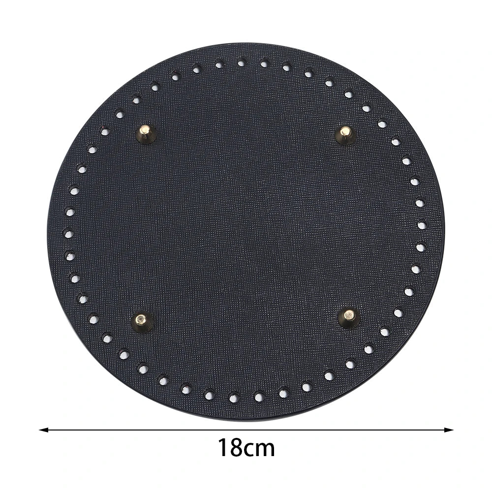 PU Leather Oval Round Bag Bottom for DIY Knitting Crochet