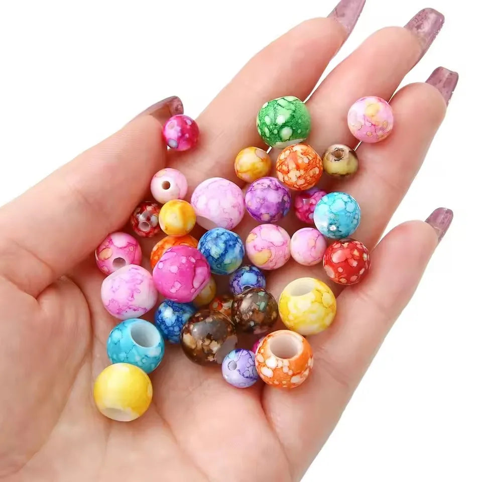 Acrylic Flower Round Beads For DIY Jewelry Making Supplies