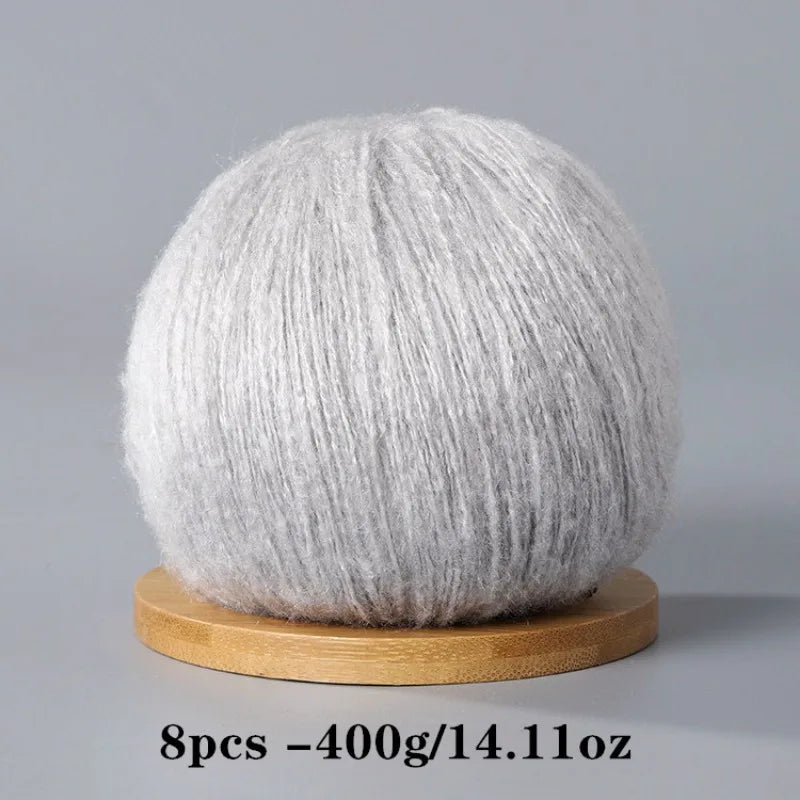 8pcs 400g Mohair Yarn For Crocheting And Knitting DIY Pet Toys  DIY Crafts Soft Comfortable Skin Friendly Spring and Summer