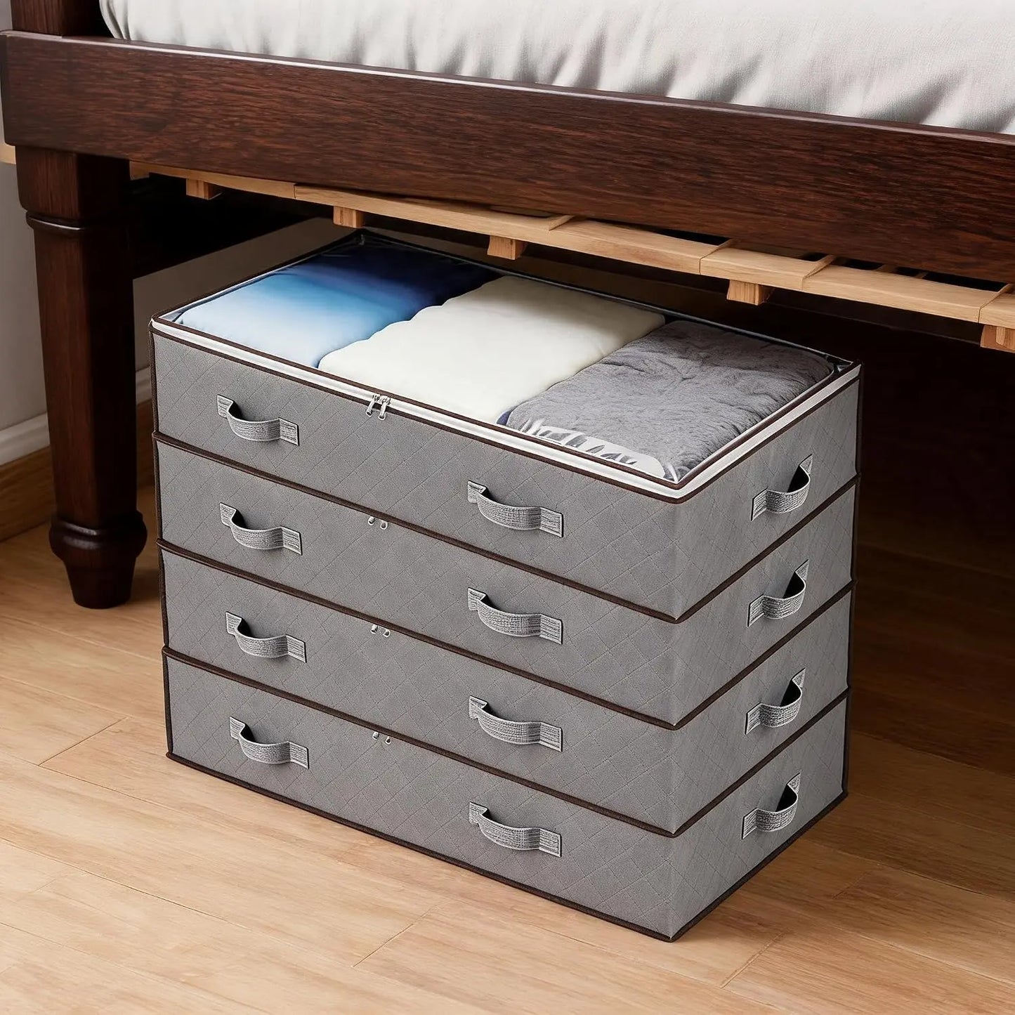 HiMISS 90L Under Bed Storage Bags With Clear Window