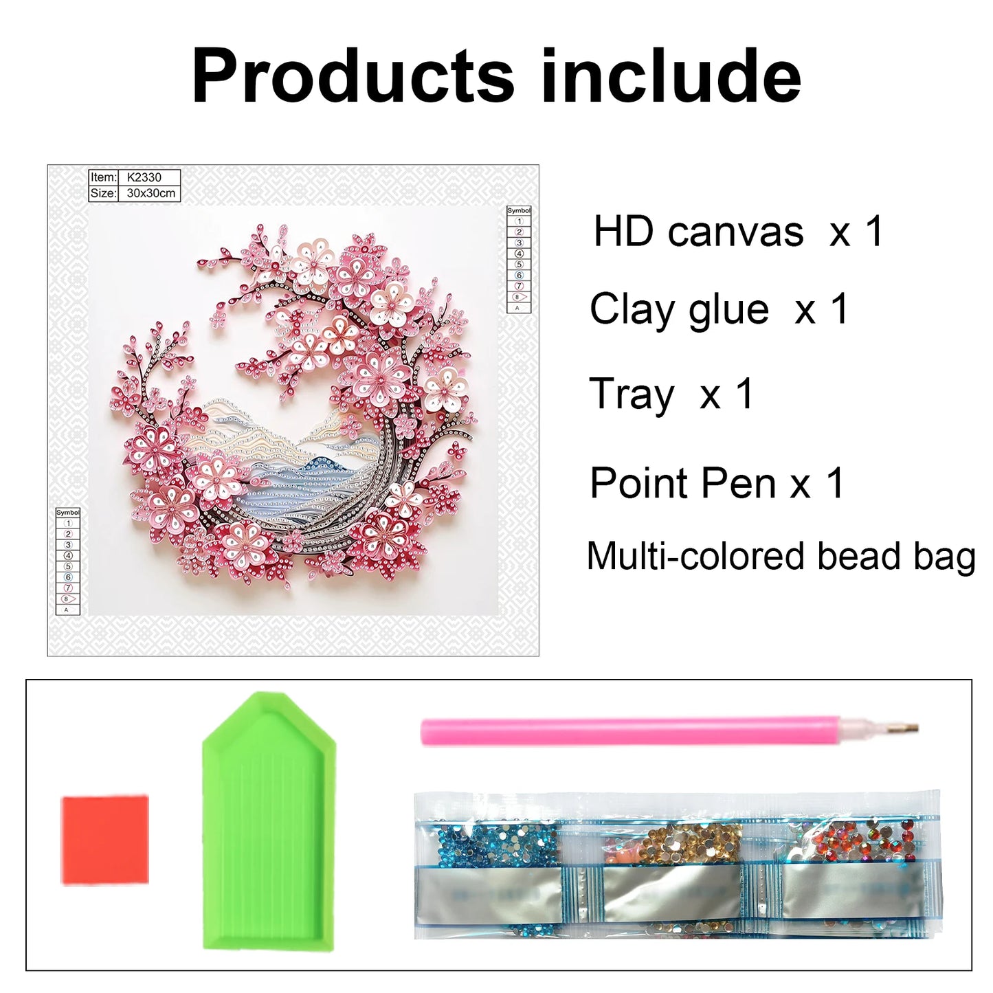 Crystal Diamond Dot Kit Peach Blossom Diamond Art For Beginners