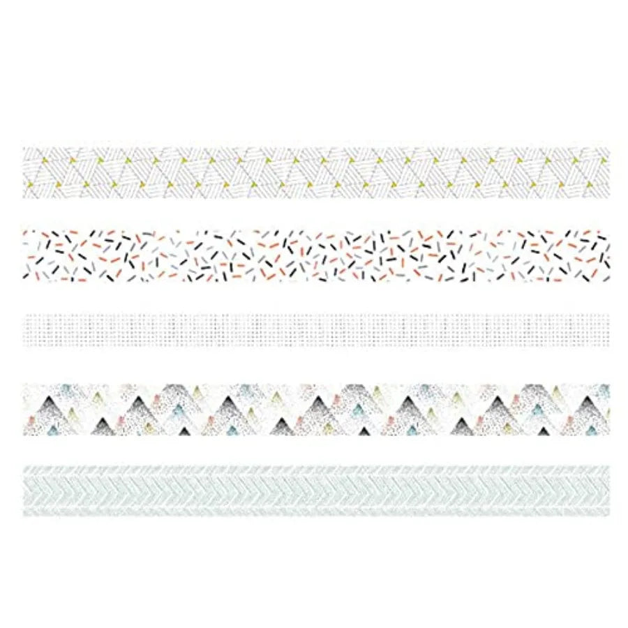5 Rolls Washi Tape Set Creative Basic Skinny Decorative Tapes for Arts, DIY Crafts, Journals, Planners, Scrapbooking, Wrapping