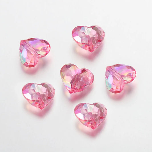 Acrylic Heart Beads 20 Pcs Transparent Spacer Beads For Jewelry