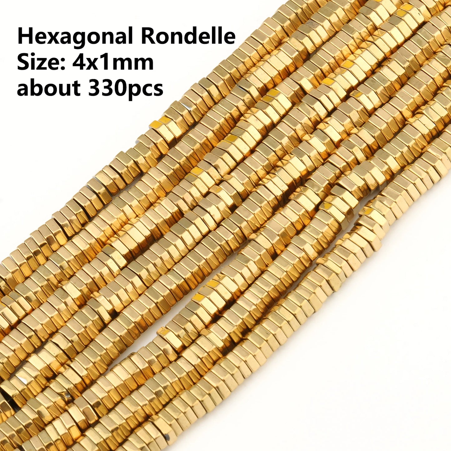 Color Retention Real Gold Plated Hematite Bead Irregular Heart Cube Rondelle Spacer Beads For Jewelry Making Diy Bracelet 15inch