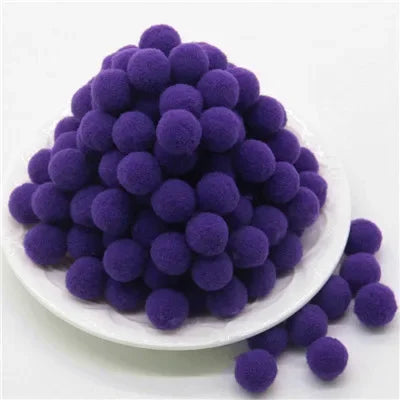 Assorted Fluffy Pom Poms For Craft Projects Or DIY Decor