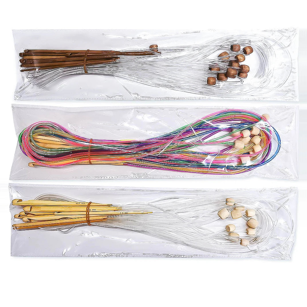 Carbonized Bamboo Crochet Hook Set For Afghan Tunisian Weaving