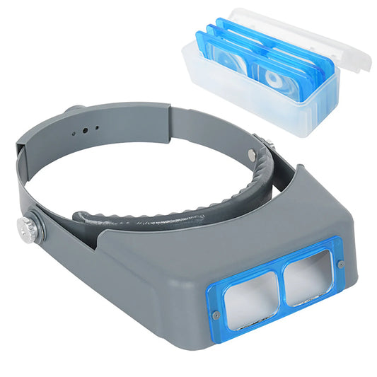 Headband Magnifier With 4 LED Lights 1.5X 2X 2.5X 3.5X