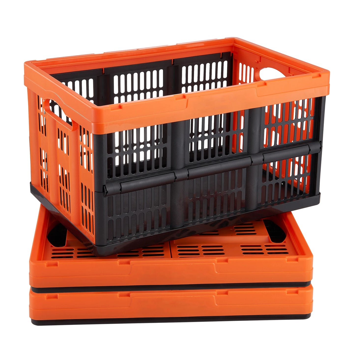 SucceBuy Collapsible Storage Baskets With Handles Stackable