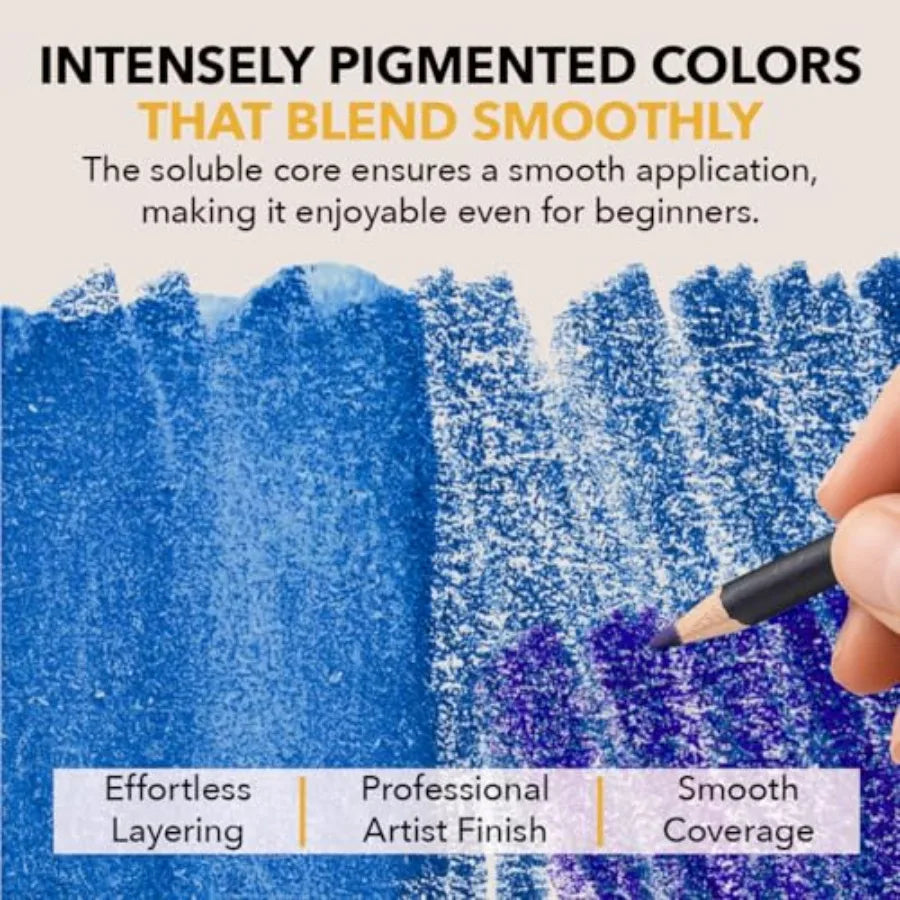 Watercolor Pencils Set 72 Vibrant Pigments In Tin Case