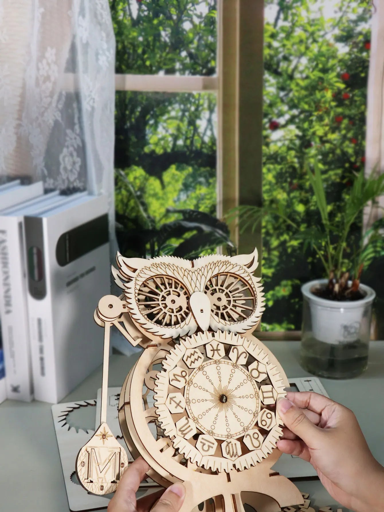 Music Park 3D Owl Wooden Puzzle Clock DIY Kit Gift