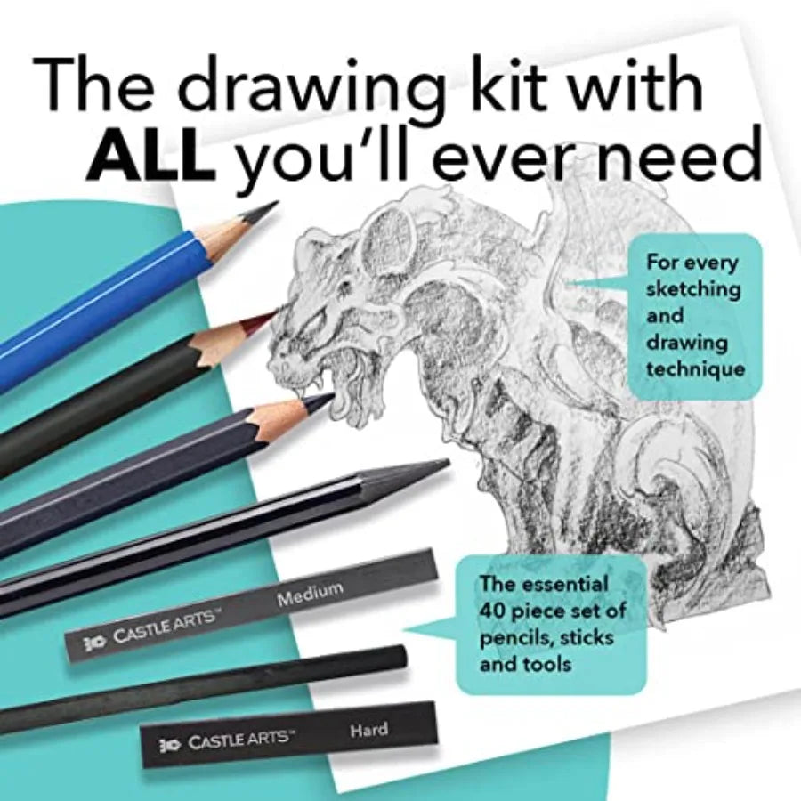 Premium Drawing And Sketching Set With Pencils Charcoal Graphite