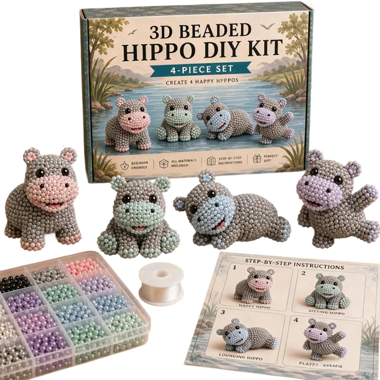 Tiny 3D Beaded Animal DIY Kit Cute Bird Beading Set