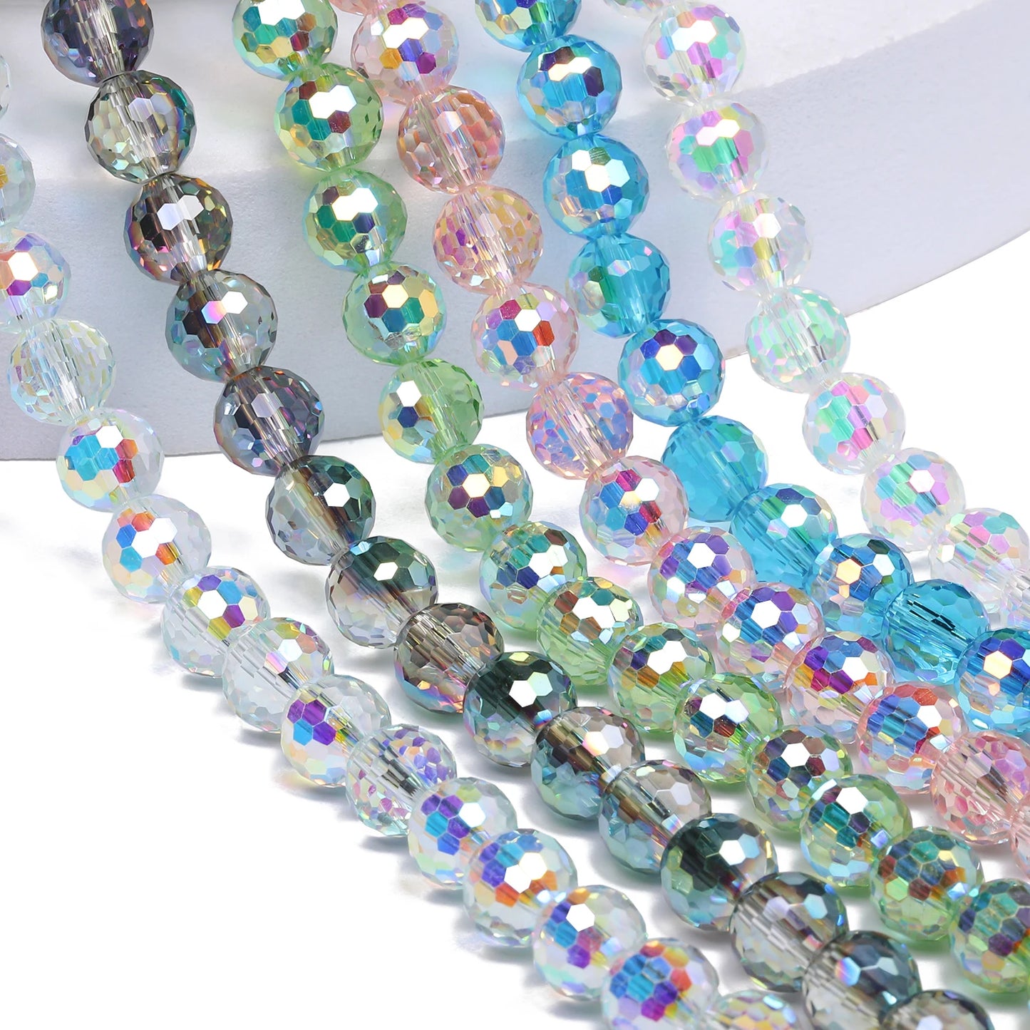 Nociuciu Vibrant Austrian Crystal Glass Beads Round Faceted