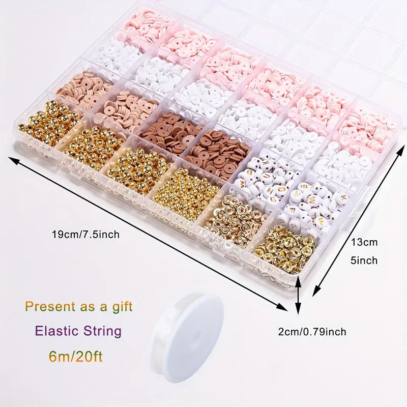 QIAO DIY Jewelry Clay Beads Bracelet Kit Alphabet Letters