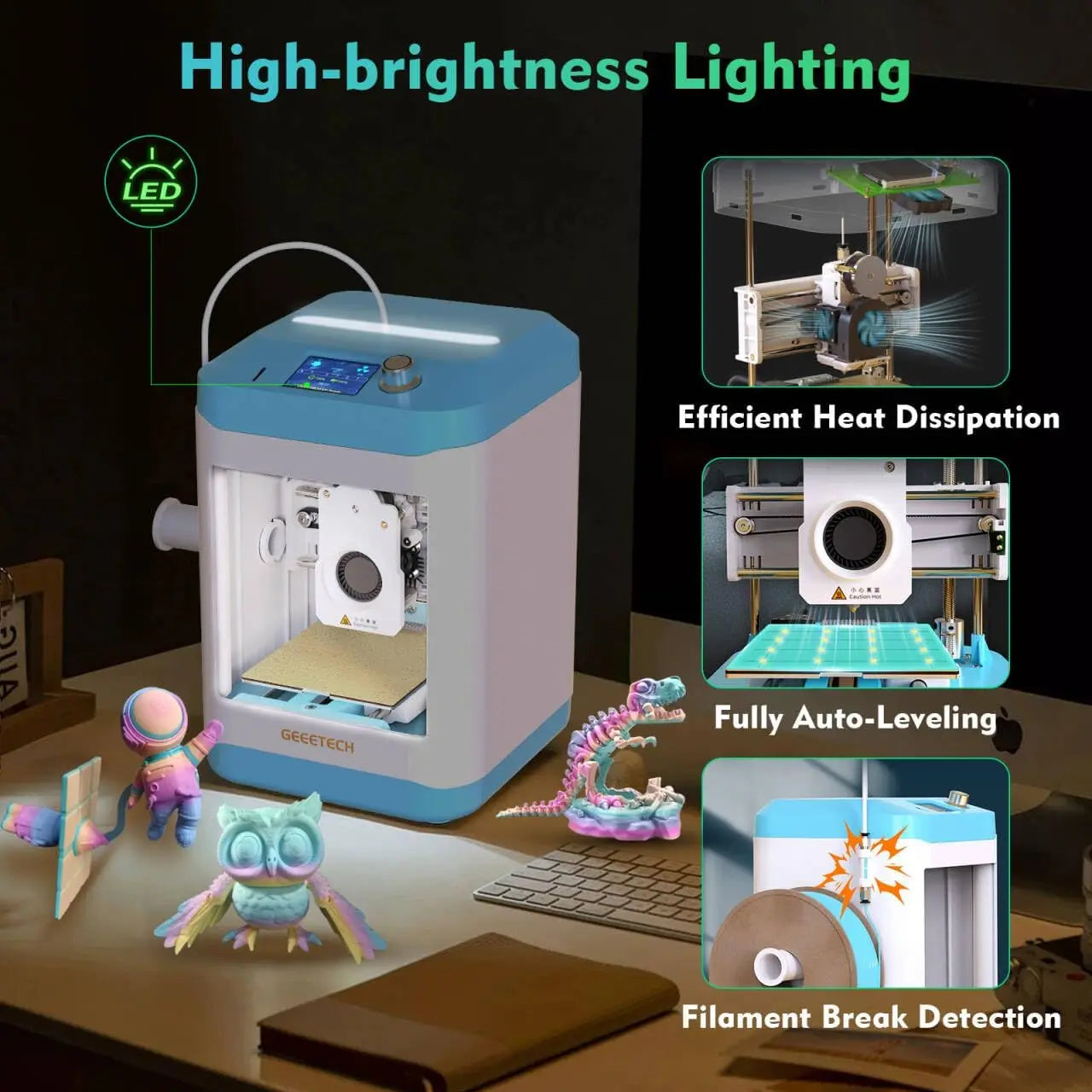 Geeetech M1 Mini 3D Printer With Auto Leveling And SD Card