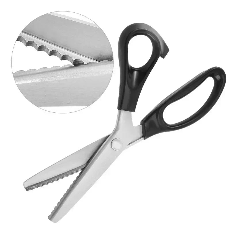 Stainless Steel Tailor's Scissors With Zigzag Pinking Teeth