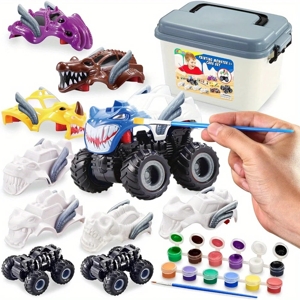 Joyfy Monster Car Build Paint Kit For Kids Craft Set