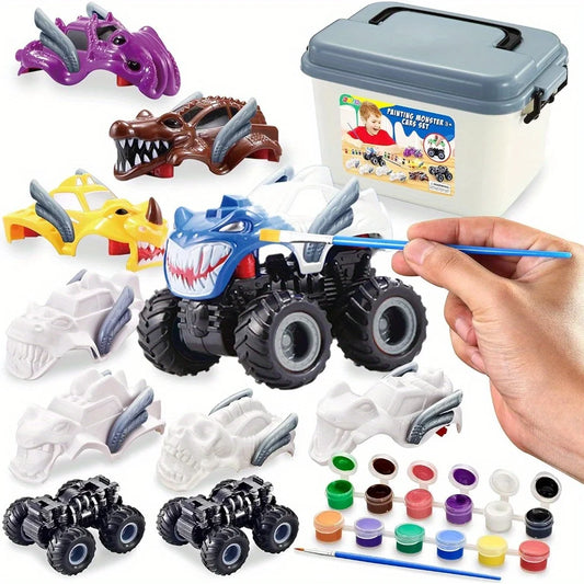 Joyfy Monster Car Build Paint Kit For Kids Craft Set