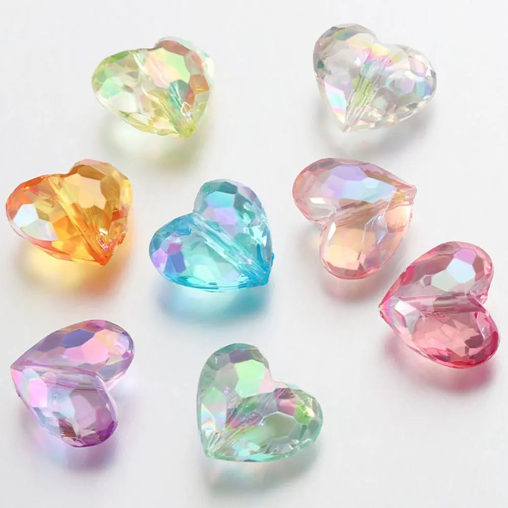 Acrylic Heart Beads 20 Pcs Transparent Spacer Beads For Jewelry