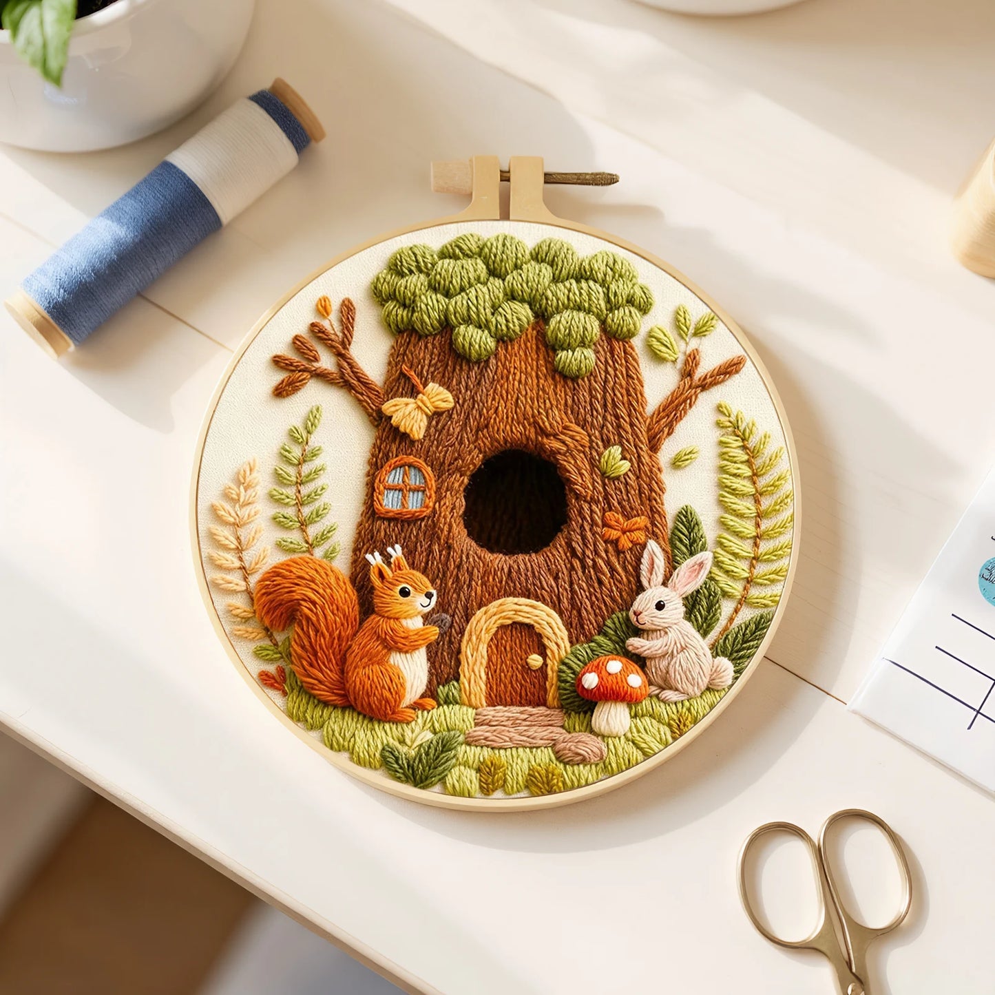 Autumn Embroidery Kit With Hoop For Beginners Craft Lovers Gift