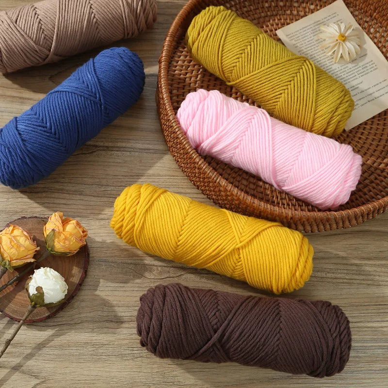 Cotton Acrylic Blended Yarn Light Worsted for Knitting Crochet
