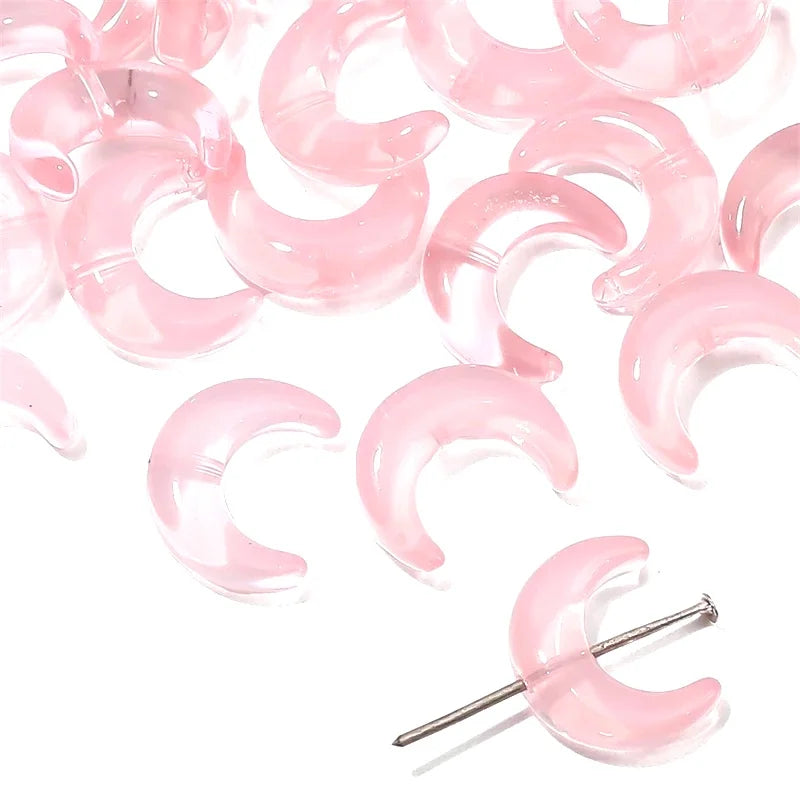 10pcs 15x12mm Crystal Glass Moon Charm Beads Fit for 8mm Beads for Necklace Bracelet Earring DIY Jewelry Making Supply