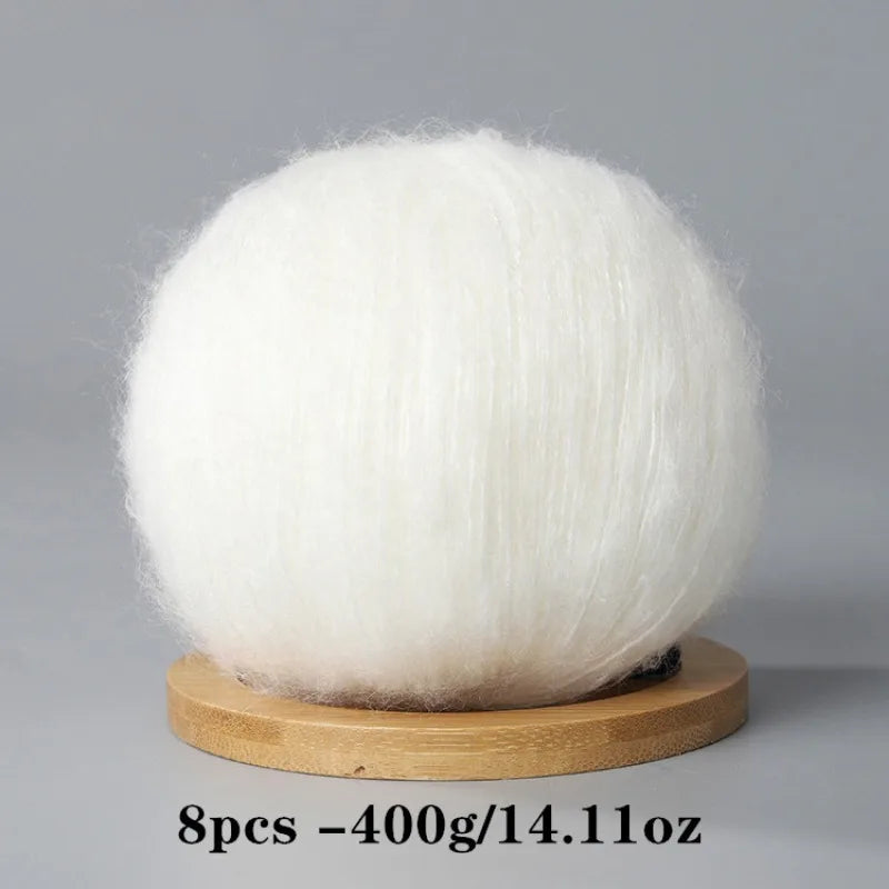 8pcs 400g Mohair Yarn For Crocheting And Knitting DIY Pet Toys  DIY Crafts Soft Comfortable Skin Friendly Spring and Summer