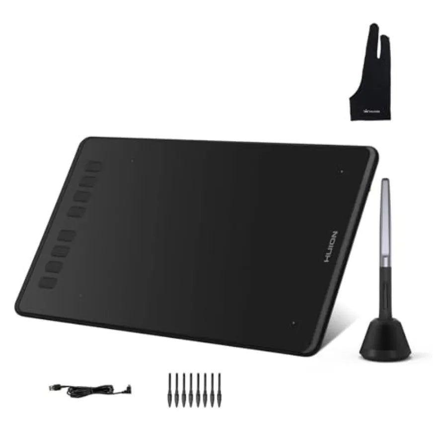 H950P Drawing Tablet With Palm Rejection Artist Glove