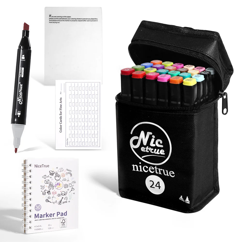 Nicetrue Dual Tip Sketch Markers Alcohol Based For Creative Design