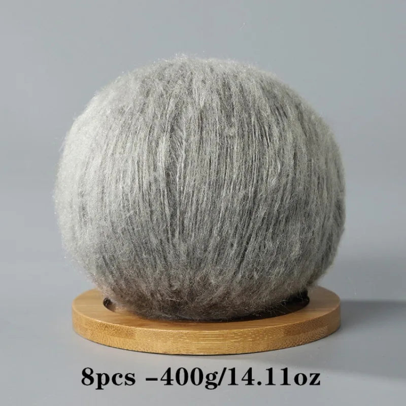 8pcs 400g Mohair Yarn For Crocheting And Knitting DIY Pet Toys  DIY Crafts Soft Comfortable Skin Friendly Spring and Summer