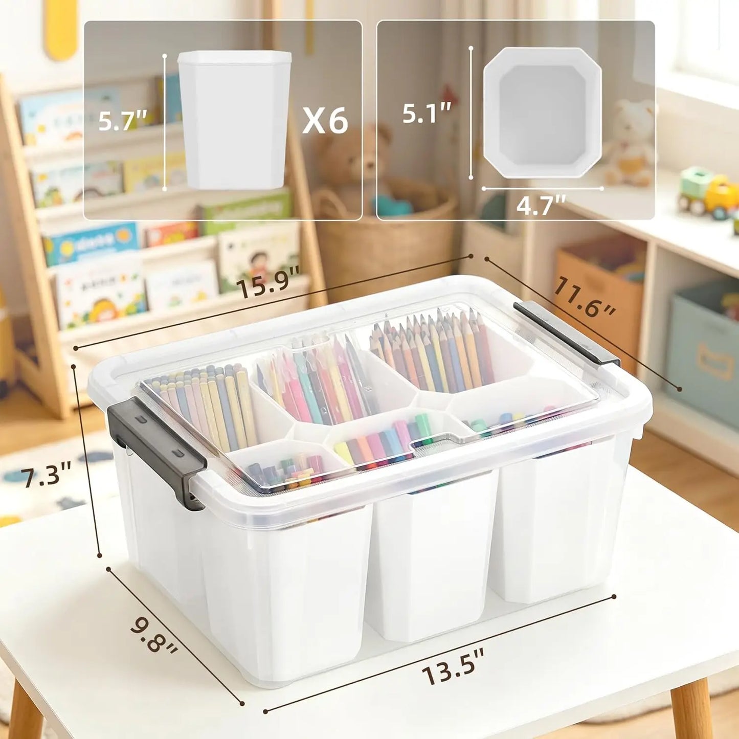 Clear Plastic Storage Bins With Lids For Organizing Tools And Crafts