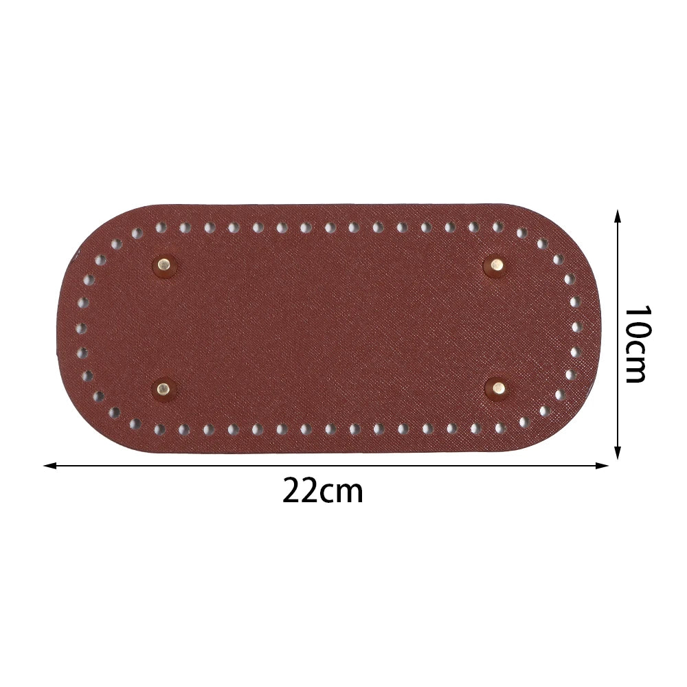 PU Leather Oval Round Bag Bottom for DIY Knitting Crochet