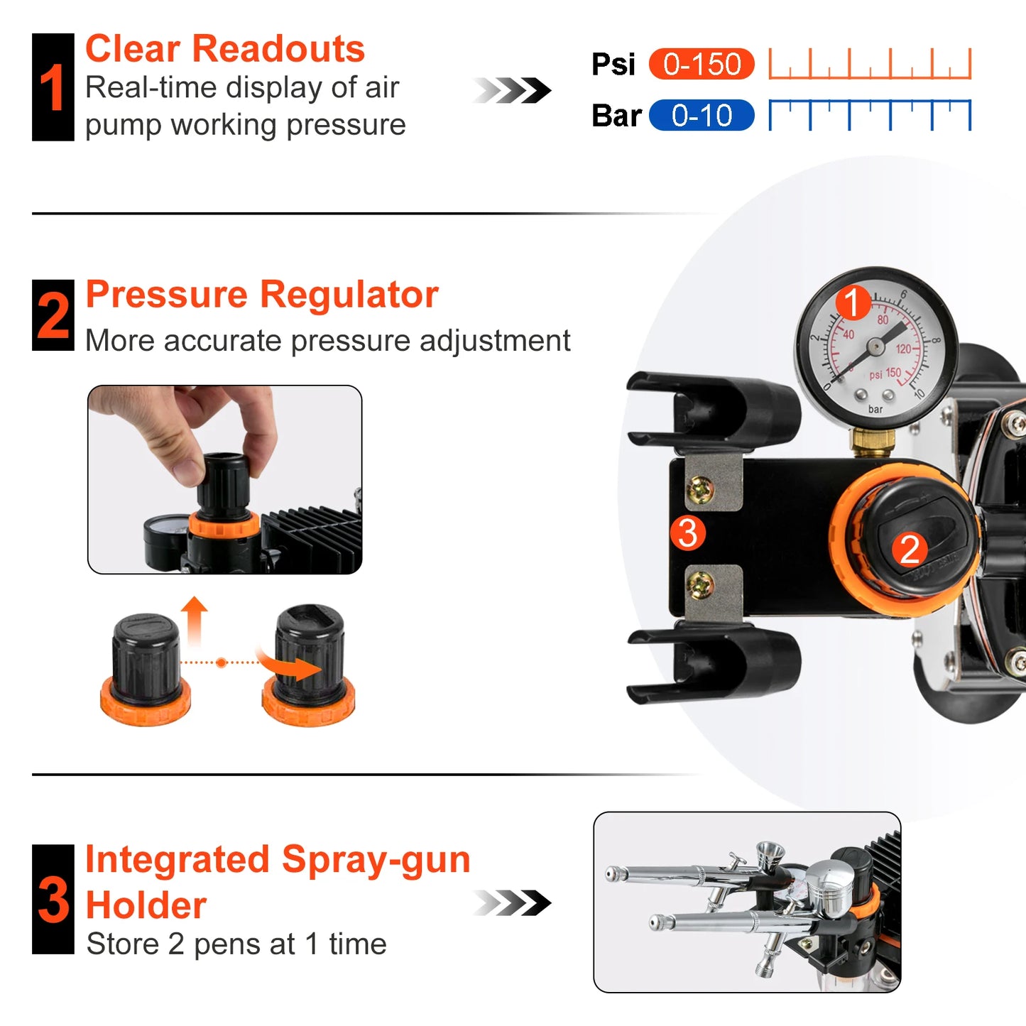 SucceBuy Professional Dual-Action Airbrush Kit 120W
