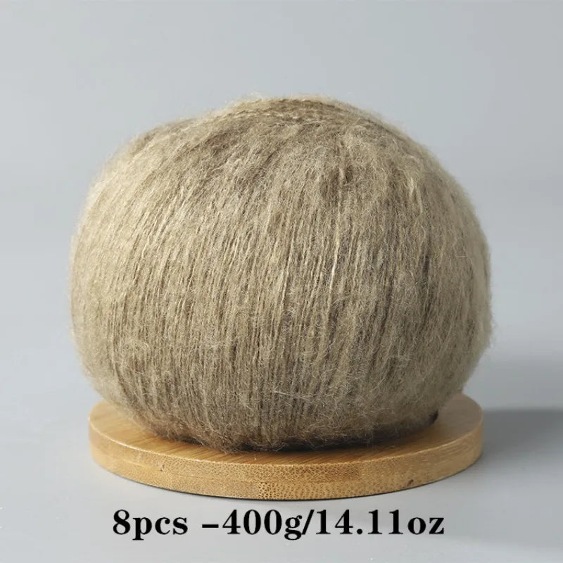 8pcs 400g Mohair Yarn For Crocheting And Knitting DIY Pet Toys  DIY Crafts Soft Comfortable Skin Friendly Spring and Summer