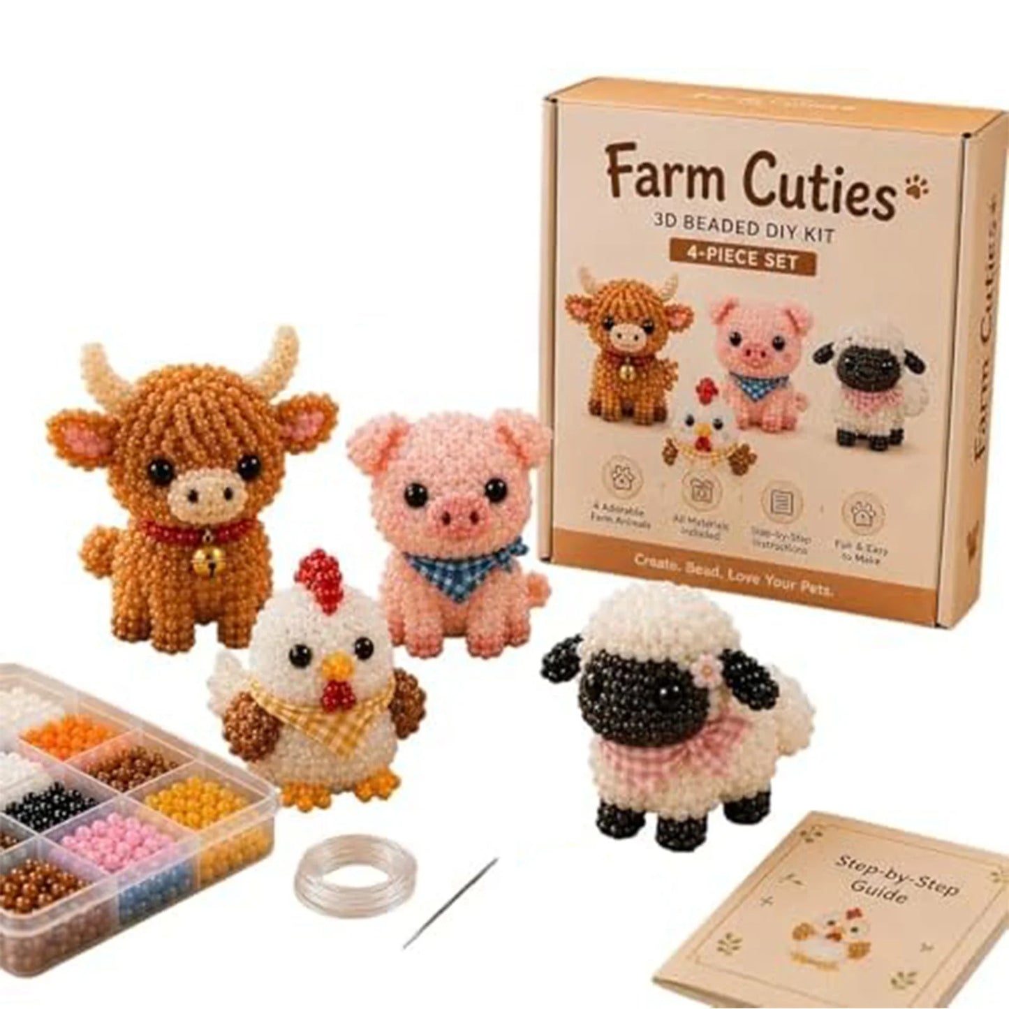 Tiny 3D Beaded Animal DIY Kit Cute Bird Beading Set