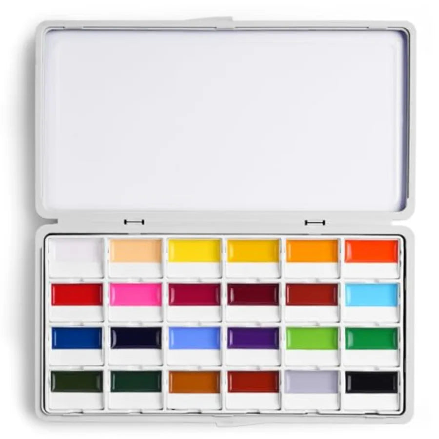 Opaque Semi-Moist Paint Set For Rich Pigments And Coverage