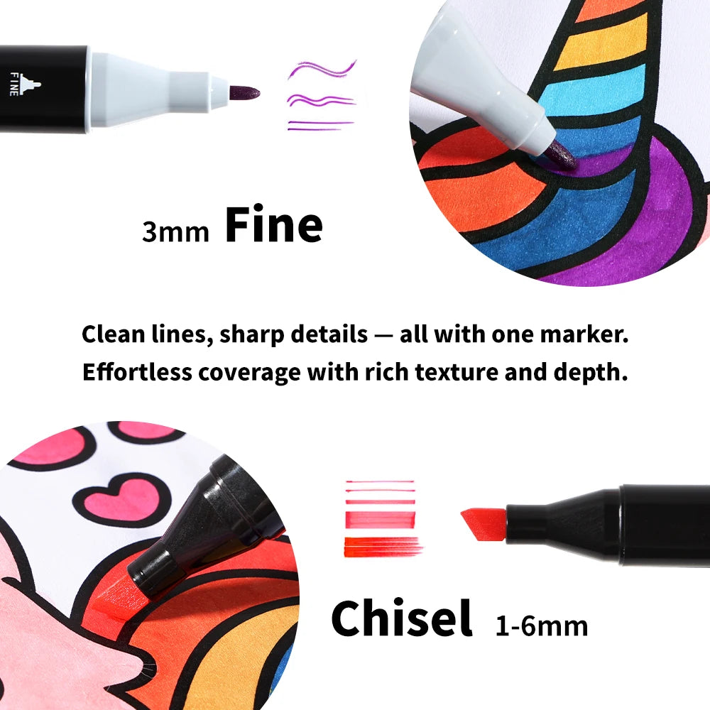 Nicetrue Dual Tip Sketch Markers Alcohol Based For Creative Design
