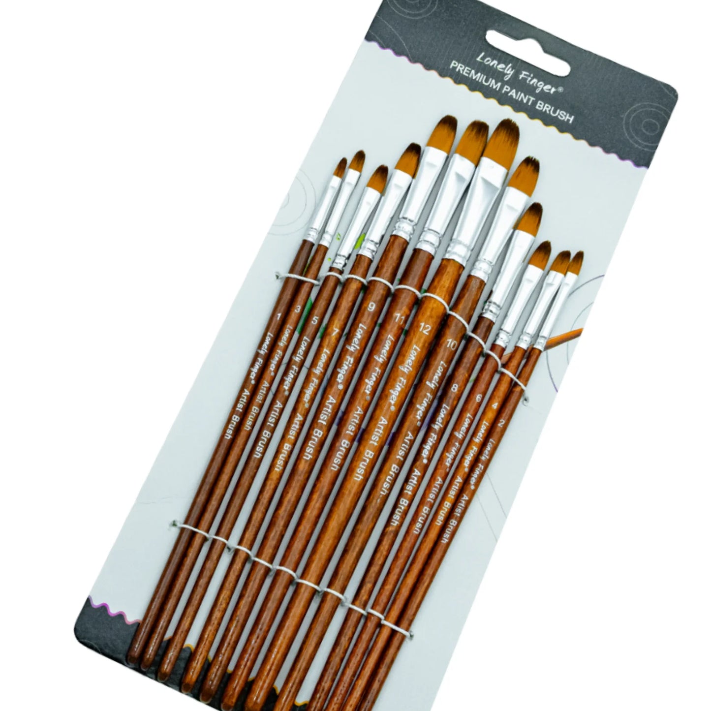 12-Piece Nylon Artist Paint Brush Set for Acrylic, Watercolor, Oil