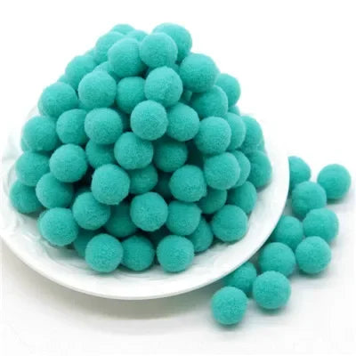 Assorted Fluffy Pom Poms For Craft Projects Or DIY Decor
