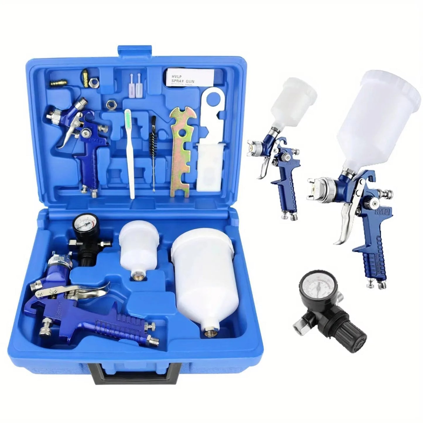 HVLP Paint Sprayer Set With Dual Nozzles For Car And Furniture