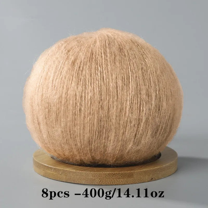 8pcs 400g Mohair Yarn For Crocheting And Knitting DIY Pet Toys  DIY Crafts Soft Comfortable Skin Friendly Spring and Summer