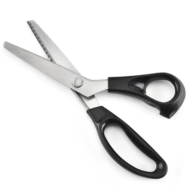 Stainless Steel Tailor's Scissors With Zigzag Pinking Teeth