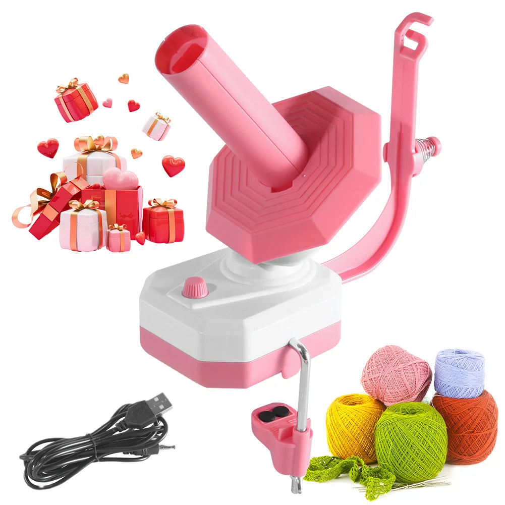 Yarn Winder Electric Yarn Ball Winder Non Slip Base Wool Spinner Roller Cake Dispenser Electric Spooler for Knitting Enthusiast