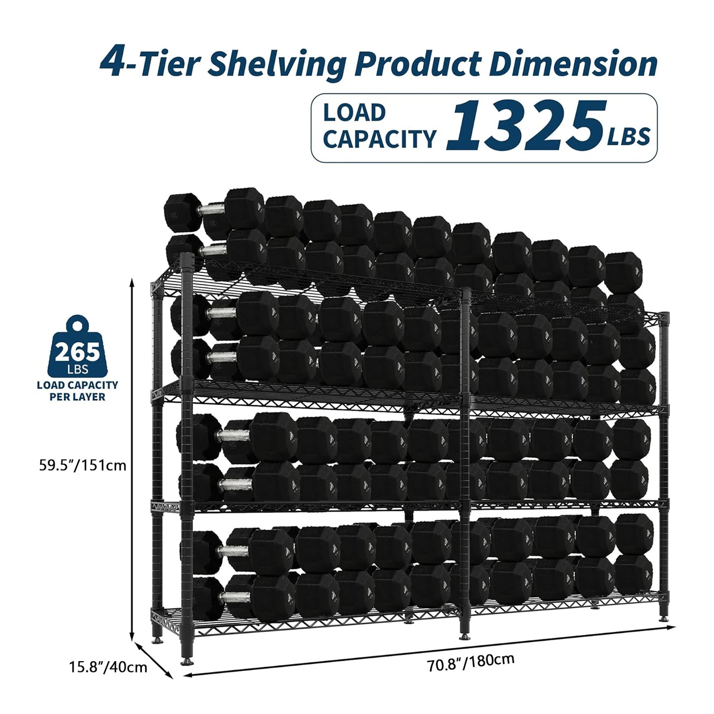 Twister.CK Heavy Duty Five-Tier Metal Shelving Unit