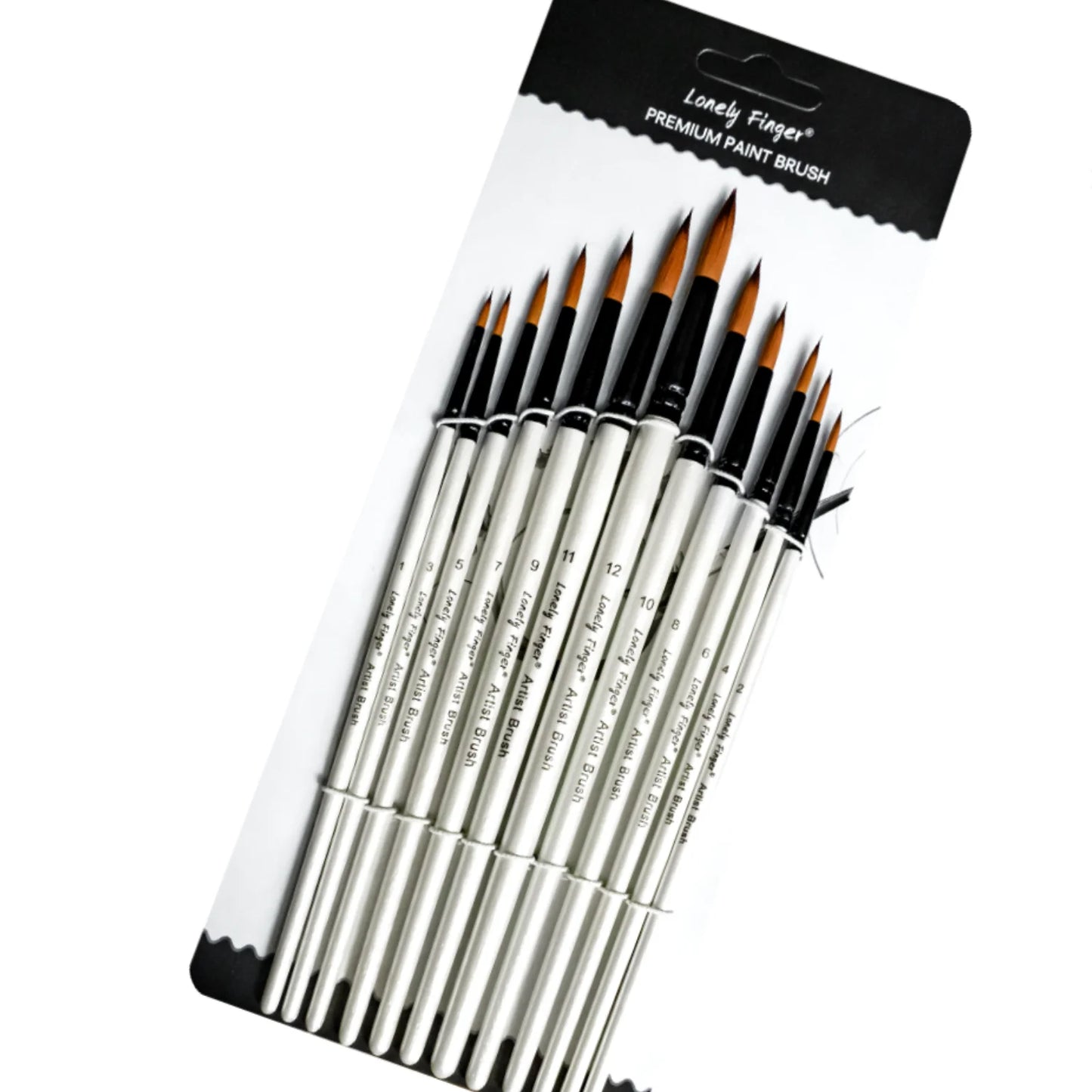 12-Piece Nylon Artist Paint Brush Set for Acrylic, Watercolor, Oil