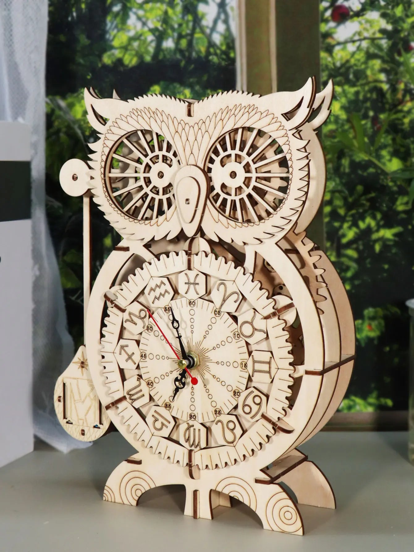 Music Park 3D Owl Wooden Puzzle Clock DIY Kit Gift